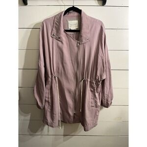 Anthropologie Purple Moto Style Anorak Jacket LAVENDER Women's M/L